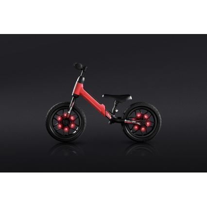 QPlay - Bici a spinta con LED lampade su ruote SPARK rosso