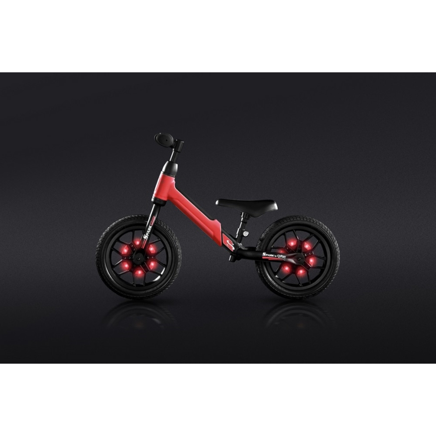 QPlay - Bici a spinta con LED lampade su ruote SPARK rosso