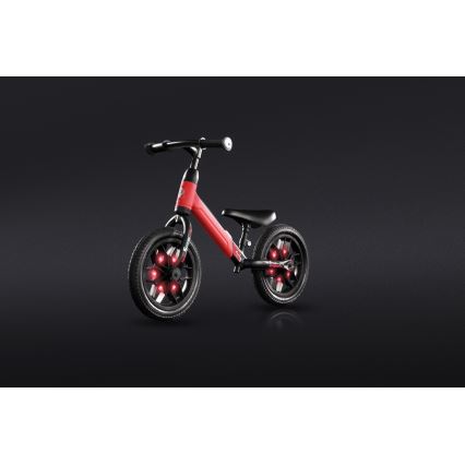 QPlay - Bici a spinta con LED lampade su ruote SPARK rosso