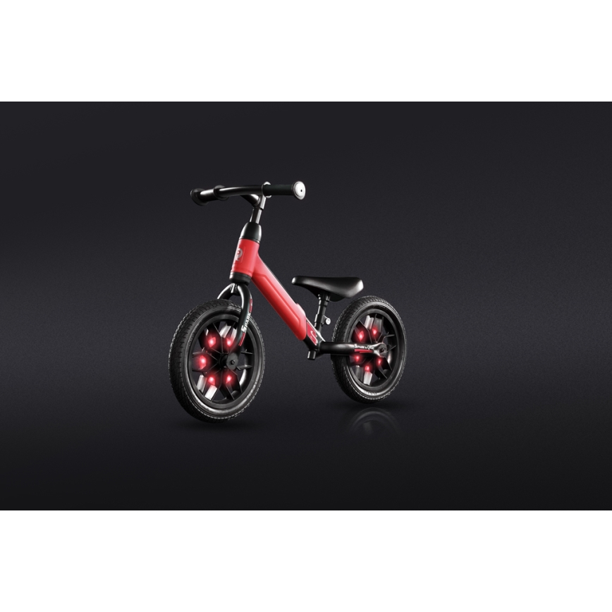 QPlay - Bici a spinta con LED lampade su ruote SPARK rosso