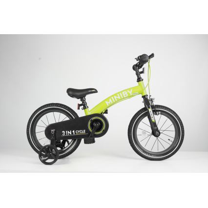 QPlay - Bicicletta per bambini 14 MINIBY 3 in 1 verde