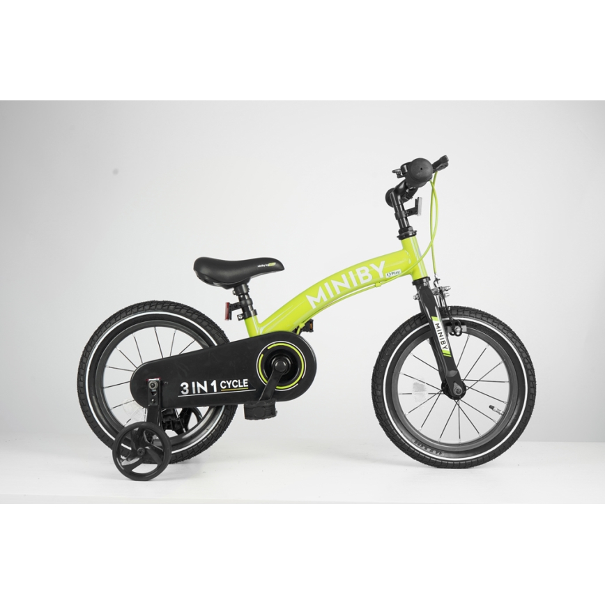 QPlay - Bicicletta per bambini 14 MINIBY 3 in 1 verde