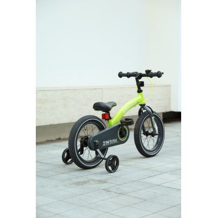 QPlay - Bicicletta per bambini 14 MINIBY 3 in 1 verde