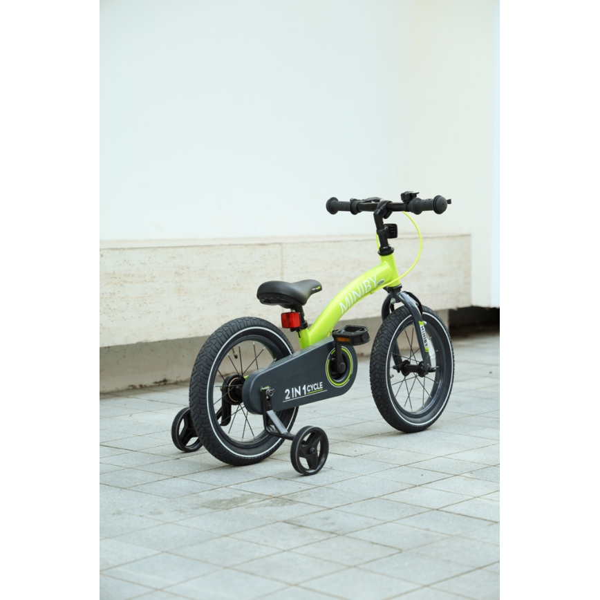 QPlay - Bicicletta per bambini 14 MINIBY 3 in 1 verde
