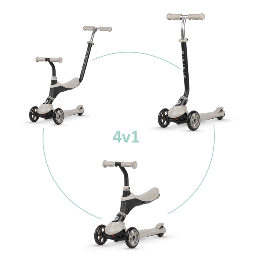 QPlay - Monopattino 4 in 1 per bambini SEMA beige