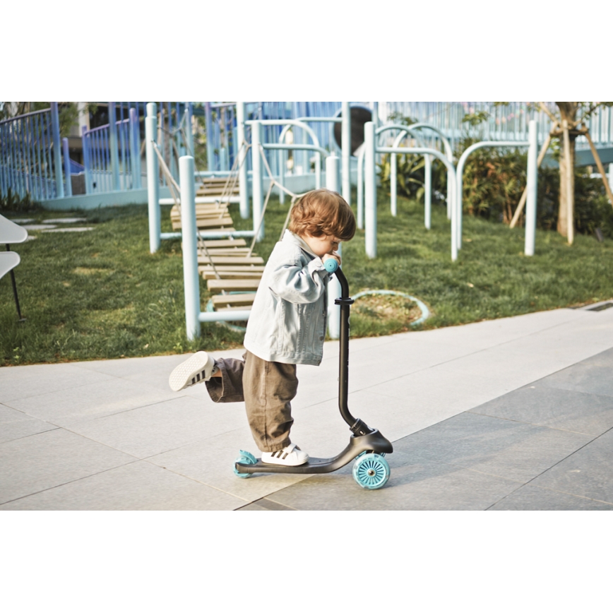 QPlay - Monopattino per bambini con ruote LED 5 in 1 SEMA EVO blu
