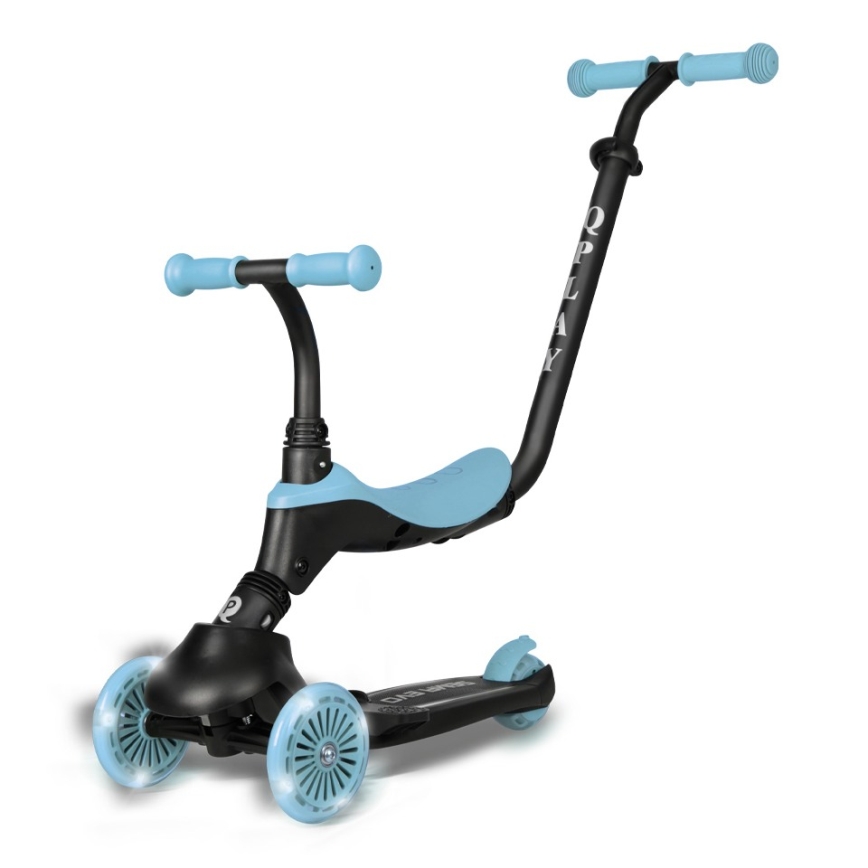 QPlay - Monopattino per bambini con ruote LED 5 in 1 SEMA EVO blu