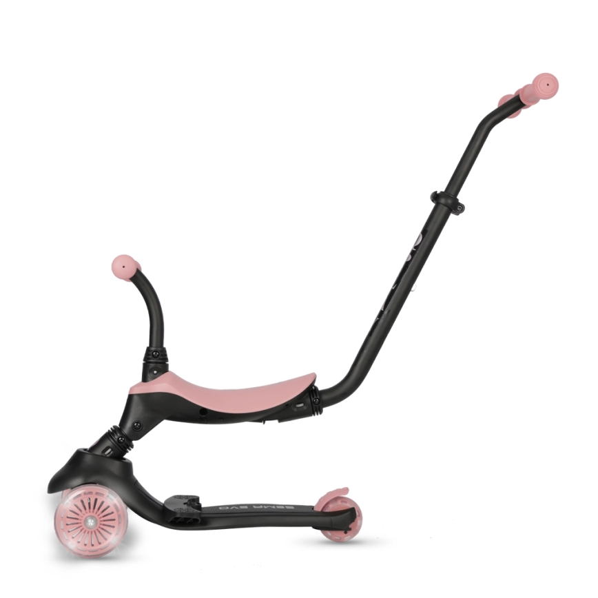 QPlay - Monopattino per bambini SEMA EVO 5 in 1 con ruote LED, rosa