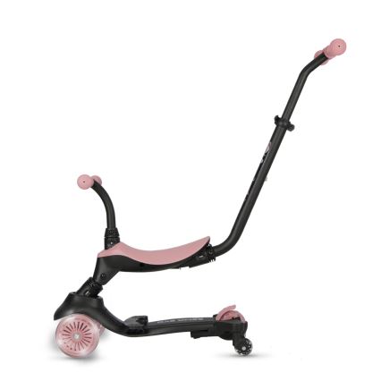 QPlay - Monopattino per bambini SEMA EVO 5 in 1 con ruote LED, rosa