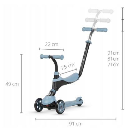 QPlay - Per bambini scooter 4in1 SEMA blu