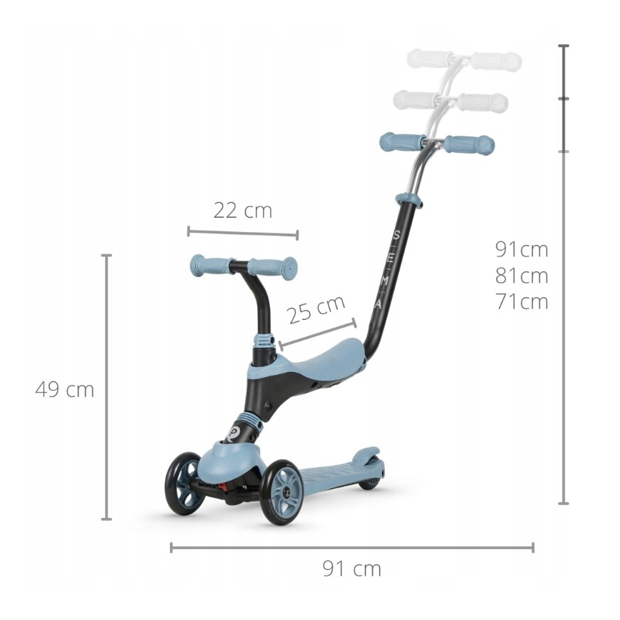 QPlay - Per bambini scooter 4in1 SEMA blu