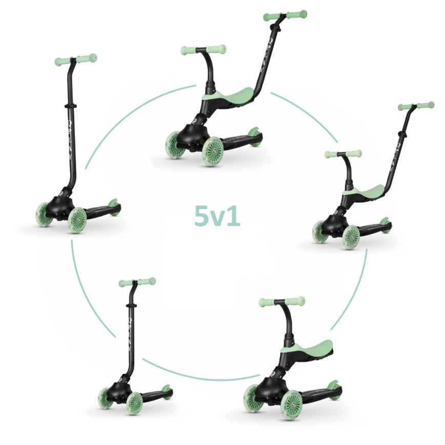 QPlay - Per bambini scooter 5in1 SEMA verde