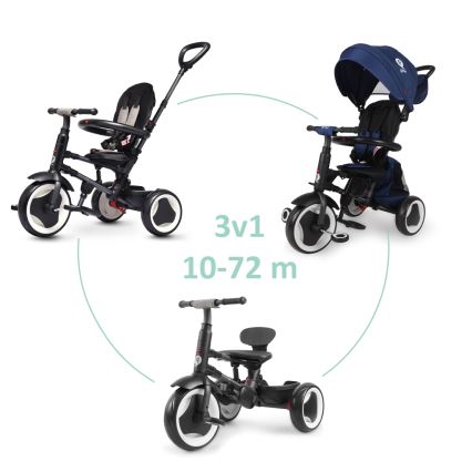 QPlay - Triciclo 3 in 1 per bambini RITO EVA PLUS blu