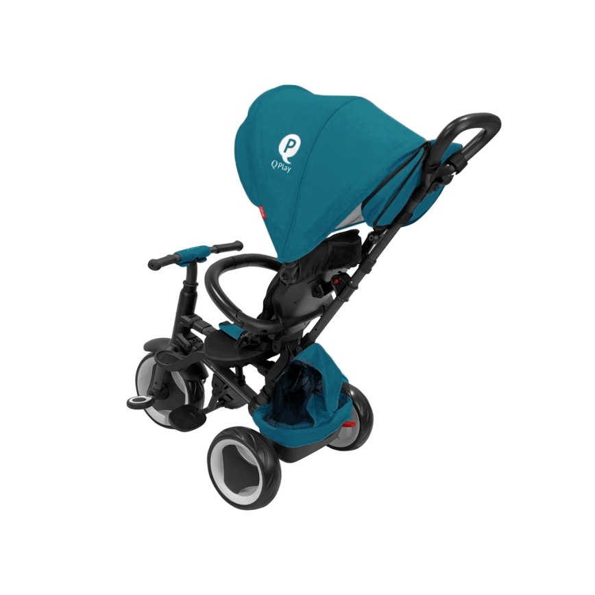 QPlay - Triciclo 3 in 1 per bambini RITO EVA PLUS turchese