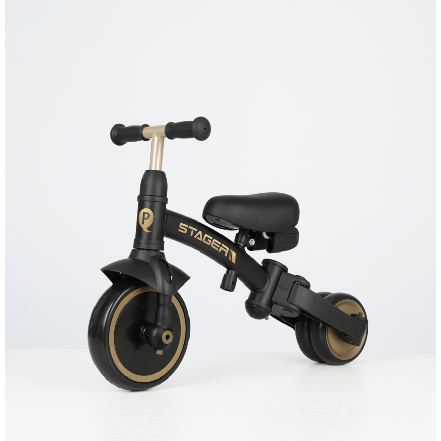 QPlay - Triciclo 3 in 1 per bambini STAGER nero