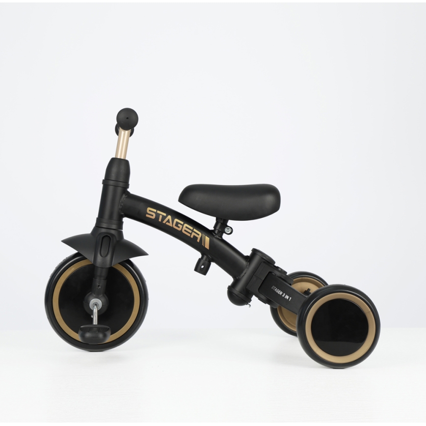 QPlay - Triciclo 3 in 1 per bambini STAGER nero