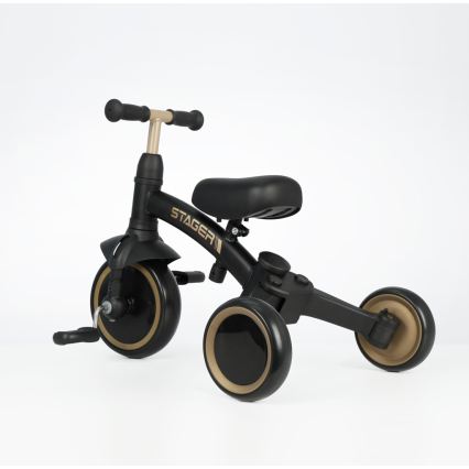 QPlay - Triciclo 3 in 1 per bambini STAGER nero