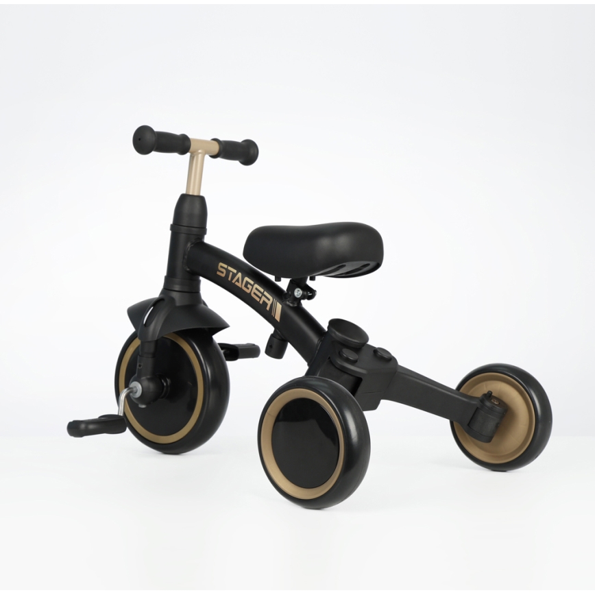 QPlay - Triciclo 3 in 1 per bambini STAGER nero