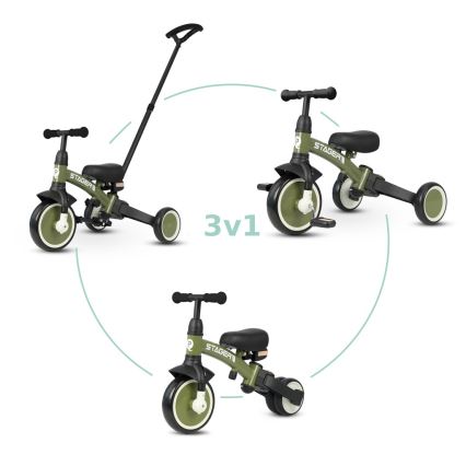 QPlay - Triciclo 3 in 1 per bambini STAGER verde