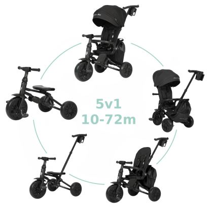 QPlay - Triciclo 5 in 1 per bambini NOVA MAX nero