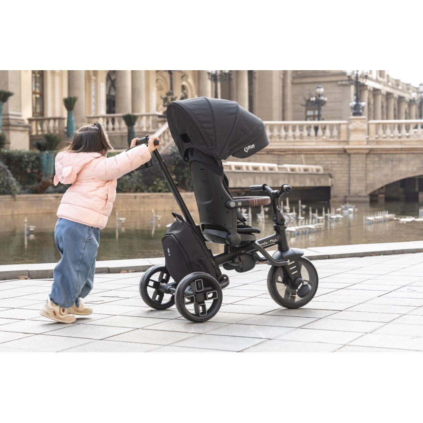 QPlay - Triciclo 8-in-1 COMFO MAX per bambini, nero