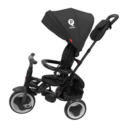 QPlay - Triciclo per bambini 3 in 1 RITO EVA PLUS nero