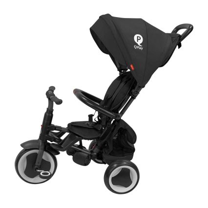 QPlay - Triciclo per bambini 3 in 1 RITO EVA PLUS nero
