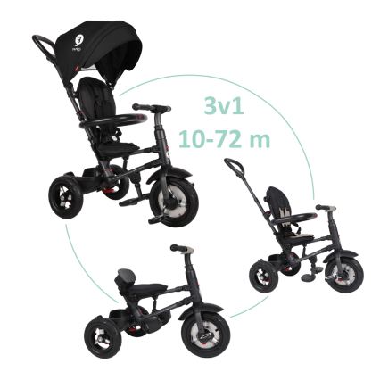 QPlay - Triciclo per bambini 3in1 RITO AIR nero