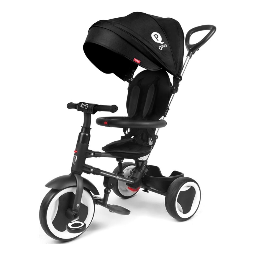 QPlay - Triciclo per bambini 3in1 RITO EVA nero