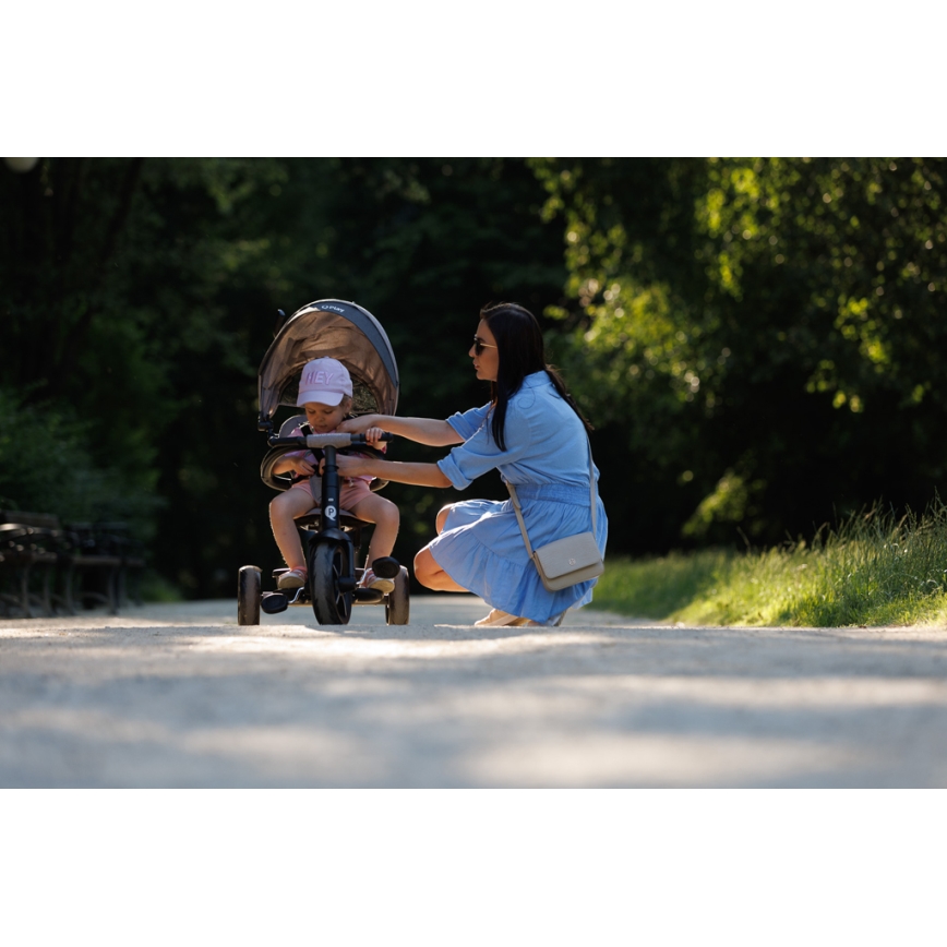 QPlay - Triciclo per bambini 3in1 RITO STAR grigio chiaro