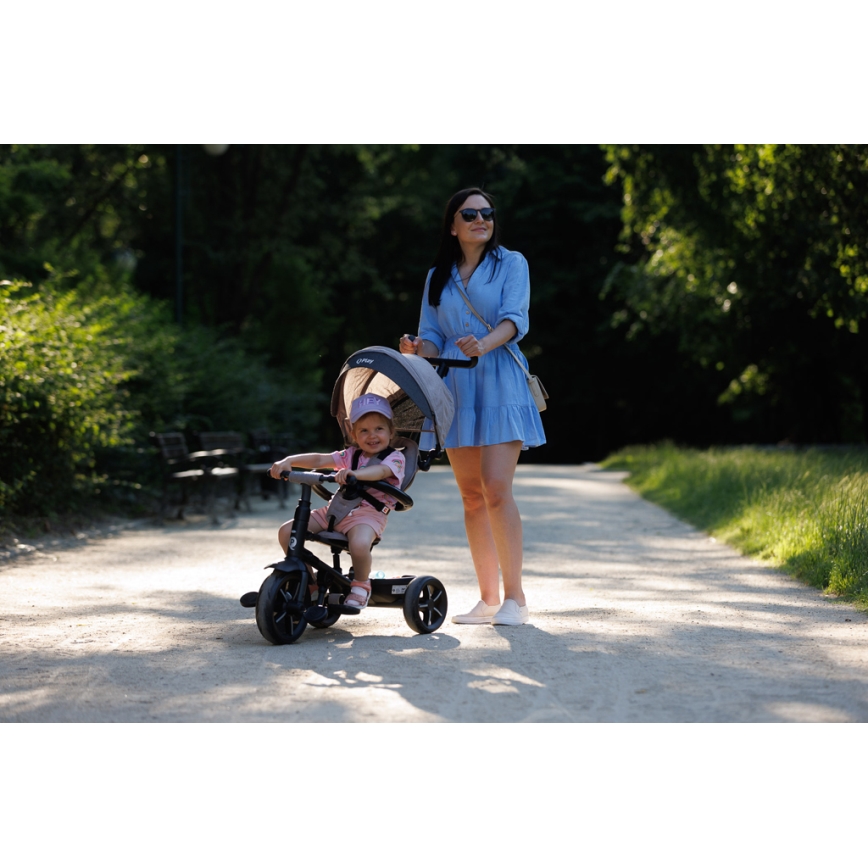 QPlay - Triciclo per bambini 3in1 RITO STAR grigio chiaro