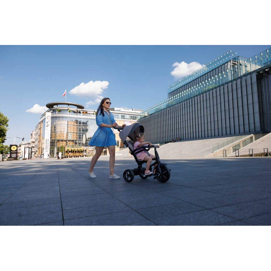 QPlay - Triciclo per bambini 3in1 RITO STAR grigio chiaro