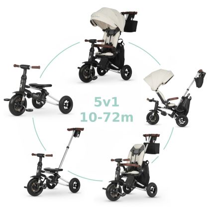 QPlay - Triciclo per bambini 5 in 1 NOVA DELUXE beige