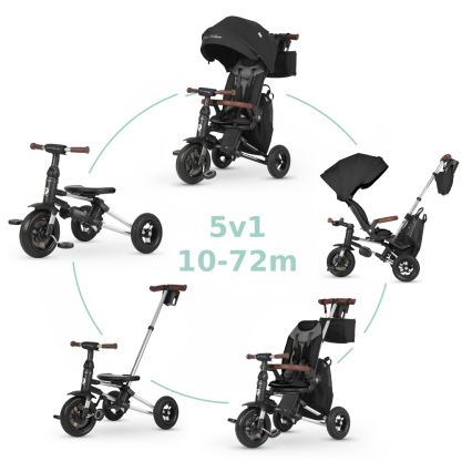 QPlay - Triciclo per bambini 5 in 1 NOVA DELUXE nero