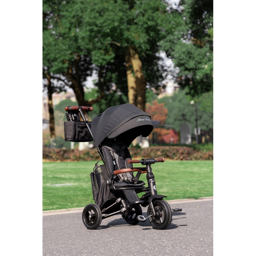 QPlay - Triciclo per bambini 5 in 1 NOVA DELUXE nero