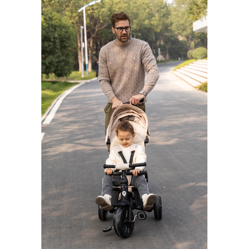 QPlay - Triciclo per bambini 5 in 1 NOVA MAX beige