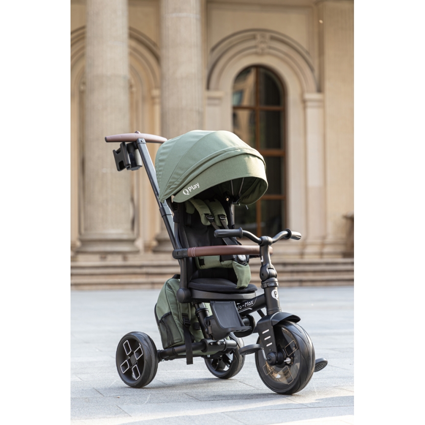 QPlay - Triciclo per bambini 7 in 1 COMFO MAX verde