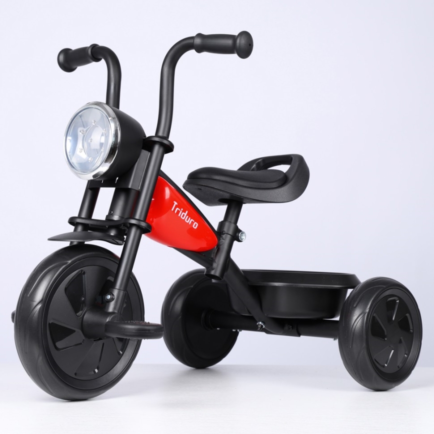 QPlay - Triciclo per bambini TRIDURO nero/rosso