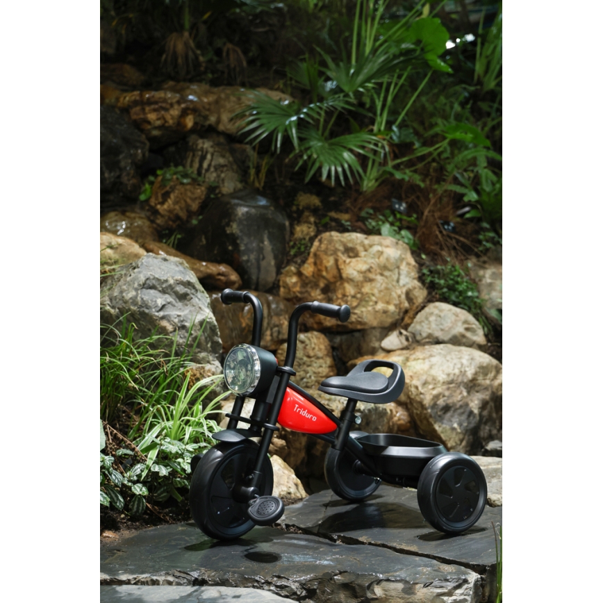 QPlay - Triciclo per bambini TRIDURO nero/rosso
