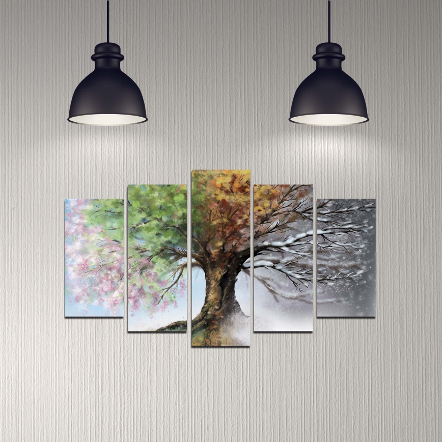 Quadro a parete 5 pz 110x60 cm albero