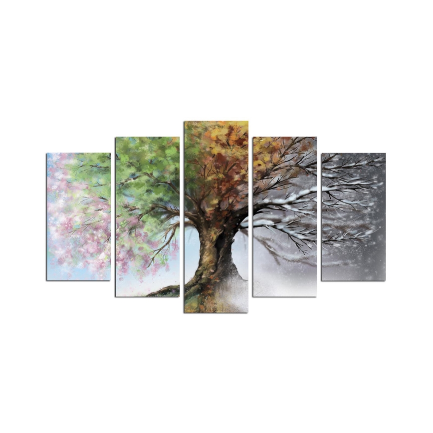 Quadro a parete 5 pz 110x60 cm albero