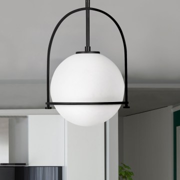 Quintiesse - Lampada a sospensione su asta SOMERSET 1xE27/60W/230V Ø 28,9 cm, nero
