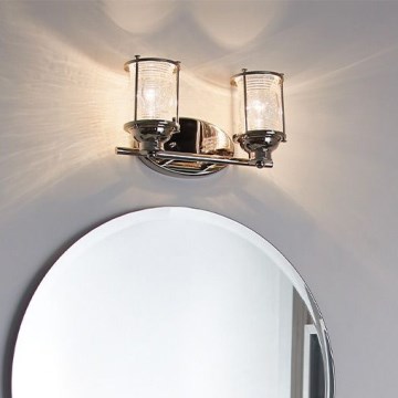 Quintiesse - Lampada da parete per esterno ASHLAND BAY 2xE27/60W/230V IP44 cromo lucido