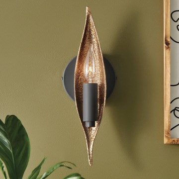 Quintiesse - Lampada da parete WILLOW 1xE14/40W/230V oro/nero