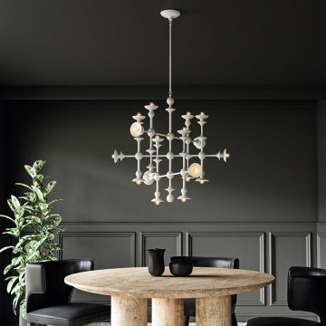 Quintiesse - Lampadario a stelo CADENCE 18xE14/40W/230V bianco