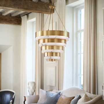 Quintiesse - Lampadario a stelo ECHELON 8xE14/40W/230V dorato