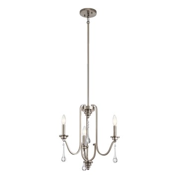 Quintiesse - Lampadario a stelo KARLEE 3xE14/60W/230V diam. 45,7 cm cromo opaco