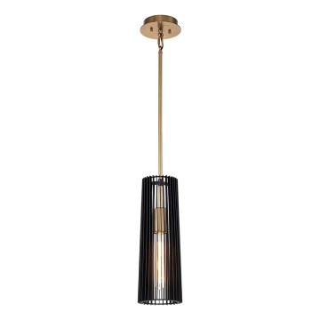 Quintiesse - Lampadario a stelo LINARA 1xE27/60W/230V Ø 15,2 cm nero/oro