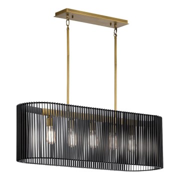 Quintiesse - Lampadario a stelo LINARA 5xE27/60W/230V nero/oro
