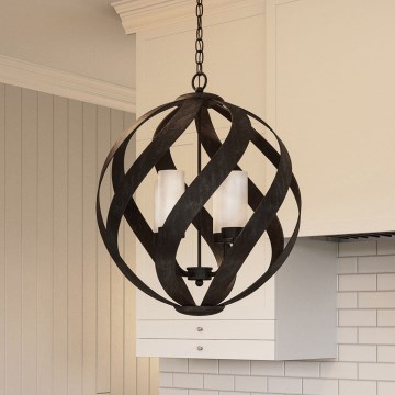 Quintiesse - Lampadario da esterno a catena BLACKSMITH 4xE14/40W/230V Ø 50,1 cm IP44 nero